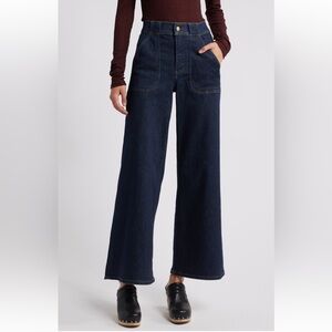 Frame Modern High Waist Wide Leg Blue Jeans, Size 31